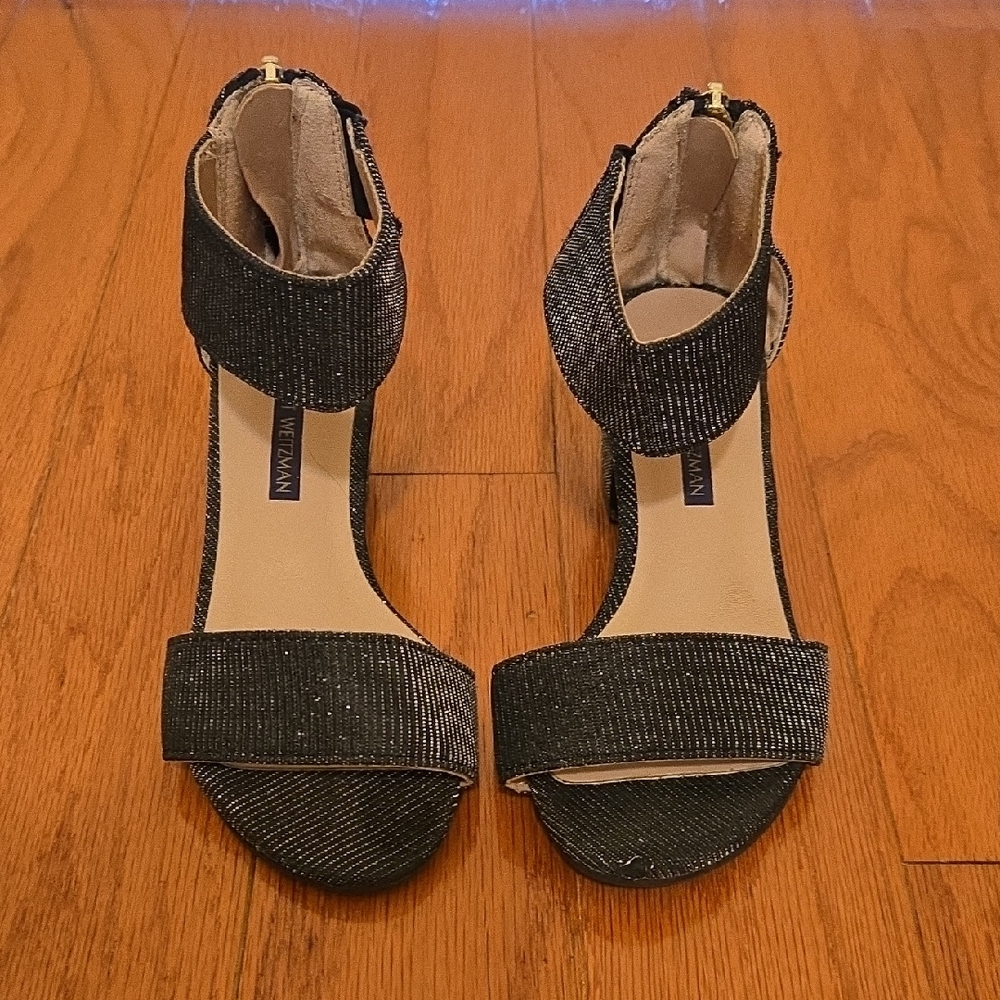 Stuart Weitzman Kids Glittery Black Dress Shoes